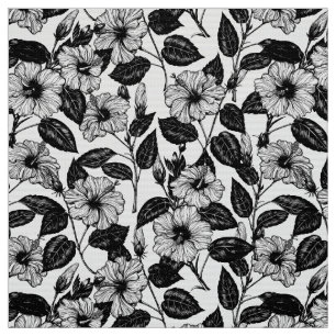 Hibiscus pattern fabric