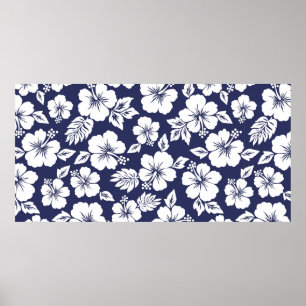 Hibiscus pattern poster