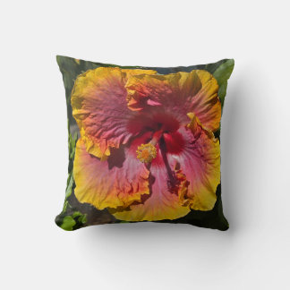 Hibiscus Pink and Orange Cushion