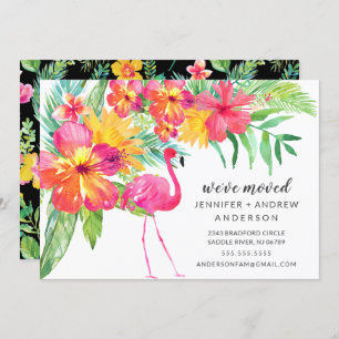 Hibiscus Pink Flamingo Moving Announcement