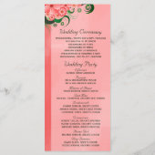 Hibiscus Pink Floral Wedding Program Template Card (Back)