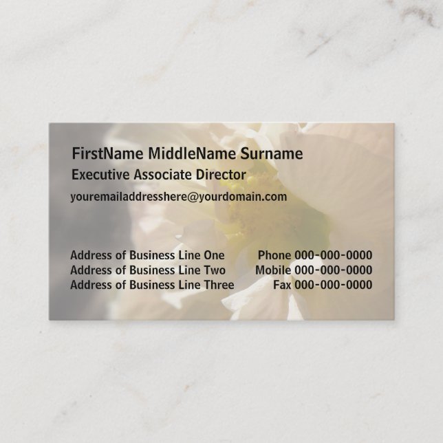 Hibiscus Pink on Sepia Business Card (Front)