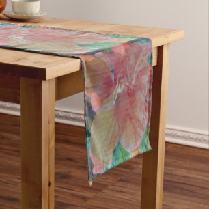 Hibiscus Pique Fabric Short Table Runner