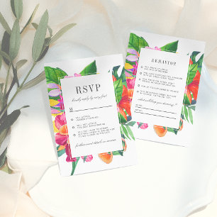 Hibiscus, Plumeria & Palm Funny Wedding RSVP Invitation