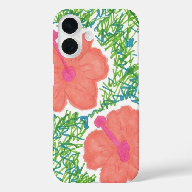 Hibiscus Pop Art Pattern Case-Mate iPhone Case (Back)