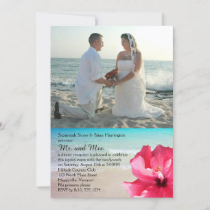 Hibiscus Private Wedding Reception Only Tropical Invitation