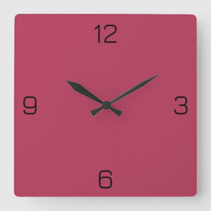 Hibiscus Red B43757 Colour - Add Your Name Option Square Wall Clock