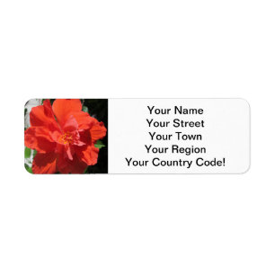 Hibiscus Red Flowering Plant Return Address Label