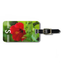 Hibiscus Red Hawaii Tropical Flower + Initials