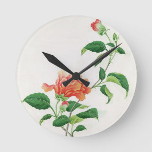Hibiscus Round Clock