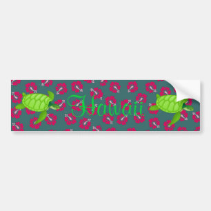 hibiscus-Sea Turtle Hawaii - Customise it Bumper Sticker