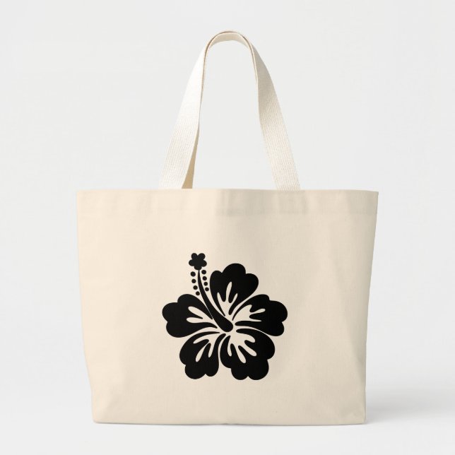 Hibiscus silhouette large tote bag (Front)