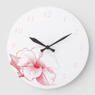 Hibiscus Sketch clock