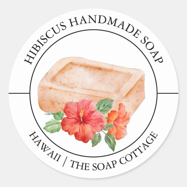 Hibiscus Soap label (Front)