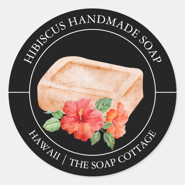 Hibiscus Soap label (Front)