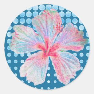 Hibiscus Sticker Design in Blue