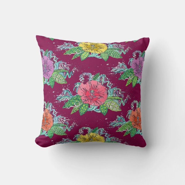 hibiscus surf berry cushion (Front)