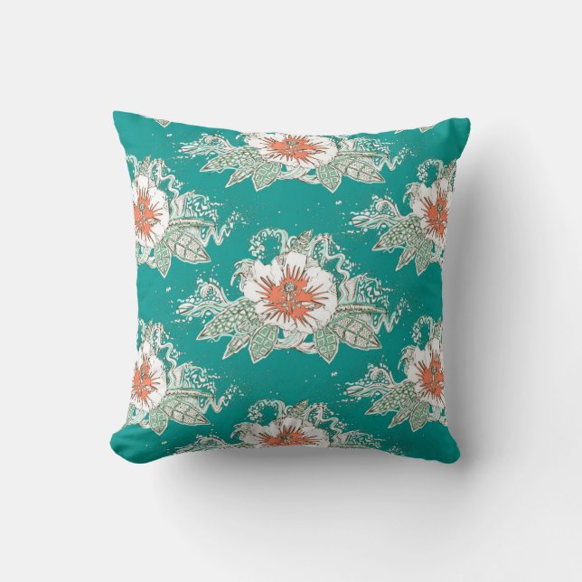 hibiscus surf retro cushion (Front)