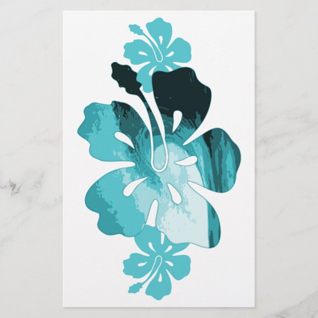 Hibiscus surf style stationery (Front)