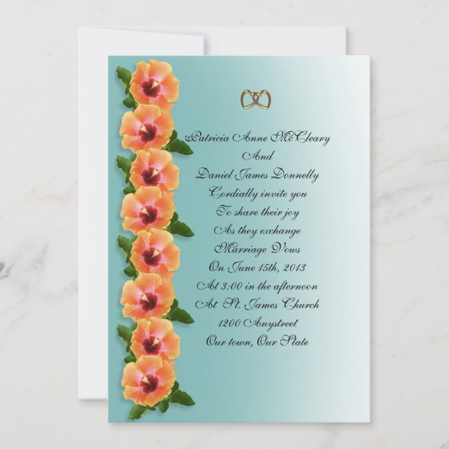 Hibiscus template for invitation (Front)