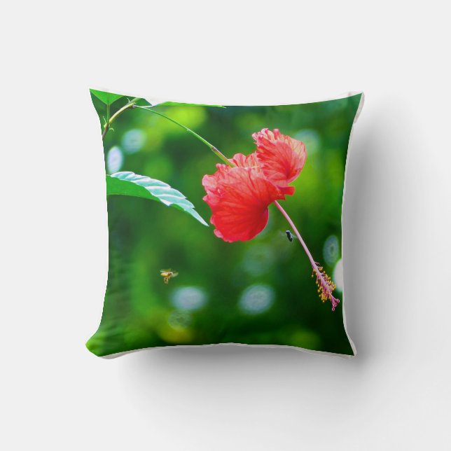 Hibiscus Throw Pillow (Front)