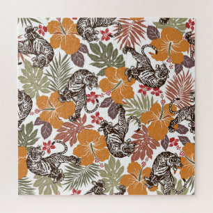 Hibiscus Tiger, Exotic Pattern. Jigsaw Puzzle