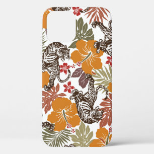 Hibiscus tiger pattern iPhone 12 case