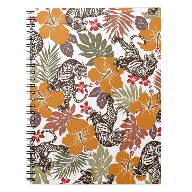 Hibiscus tiger pattern notebook (Front)