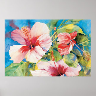 Hibiscus Triad Poster