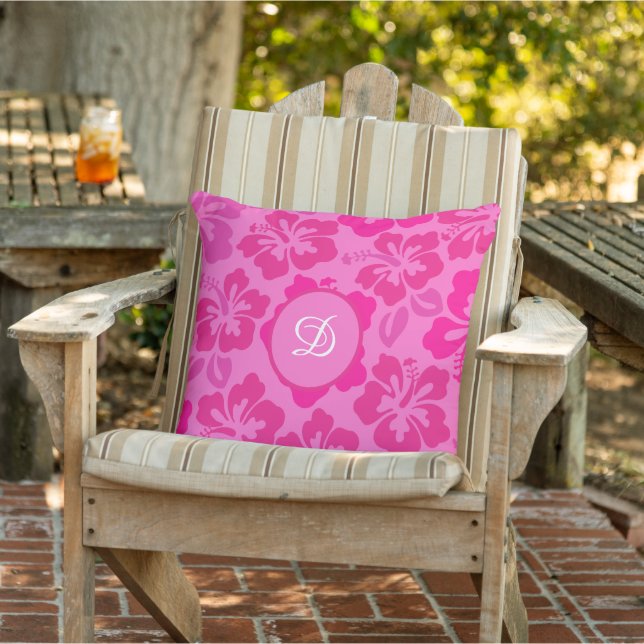 hibiscus tropical floral pattern cushion (Chair)