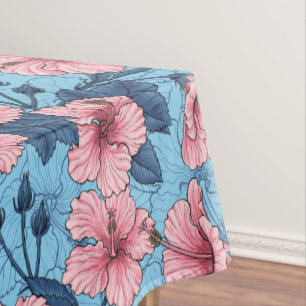 Hibiscus Tropical Floral Pattern Tablecloth