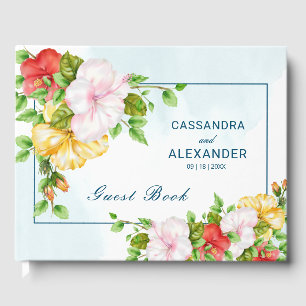 Hibiscus Tropical Floral Wedding Guest Book