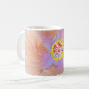 Hibiscus tropical flower pink gold cute summer coffee mug
