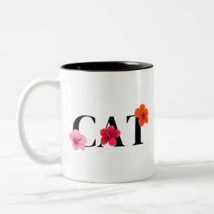 Hibiscus Tropical Flowers Colorful Two-Tone Coffee Mug