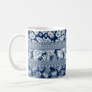 Hibiscus tropical leaves hawaiian ornament wallpap coffee mug