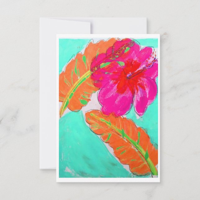 Hibiscus Tropical Note Card (Front)