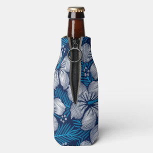 Hibiscus tropical printed embroidery bottle cooler