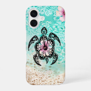 Hibiscus Turtle iPhone 16 Case