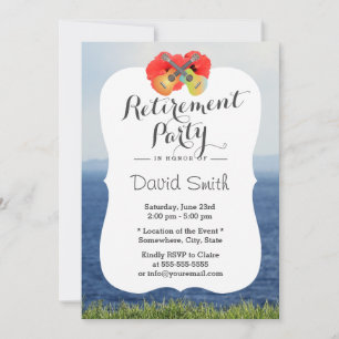 Hibiscus & Ukulele Beach Retirement Party Invitation