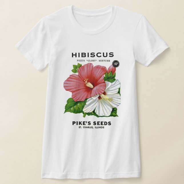 Hibiscus Vintage Seed Packet T-Shirt (Laydown)