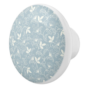 Hibiscus Watercolor Botanical Blooming Seamless Ceramic Knob