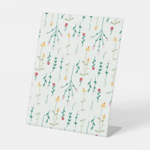 Hibiscus Watercolor Botanical Blooming Seamless Pedestal Sign