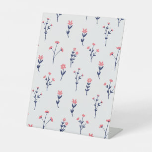 Hibiscus Watercolor Botanical Blooming Seamless Pedestal Sign