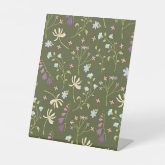 Hibiscus Watercolor Botanical Blooming Seamless Pedestal Sign