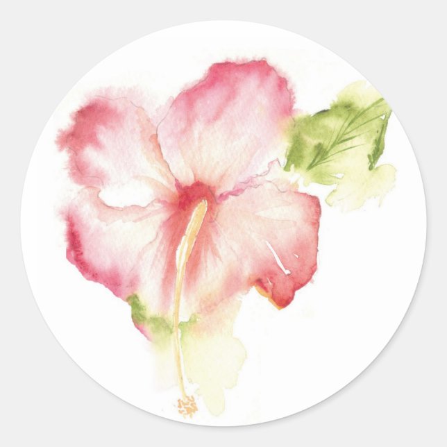 Hibiscus Watercolor Sticker (Front)