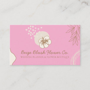 Hibiscus Wedding Calligraphy Flower pink Blush Business Card