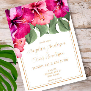 Hibiscus wedding invitation