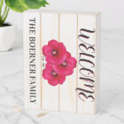 Hibiscus Welcome Family Plaque Hawaii Sign Gift