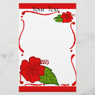Hibiscus Your Text stationary Stationery