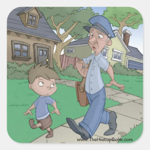 Hiccup Book stickers, The Mailman (sheet of 6) Square Sticker